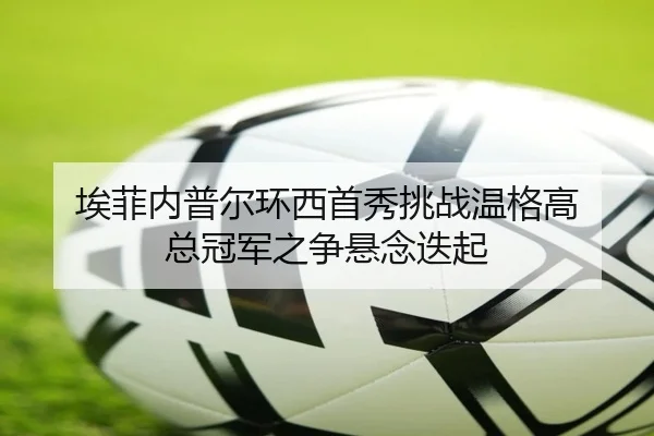 埃菲内普尔环西首秀挑战温格高 总冠军之争悬念迭起